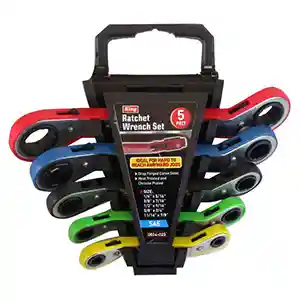5 Piece Off-Set Ratchet Box Wrench Color Coded Set