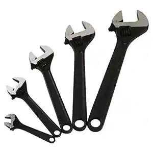 Adjustable Wrench Set CrV Black Oxide Steel 5 pc 4, 6, 8, 10, 12 inch