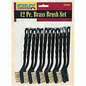 Brass Wire Bristle Brush Set 7.5 inch Length 12 Pieces Steelex D2481