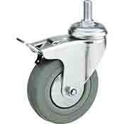 Gray Steelex D2599 4-Inch 175-Pound Swivel Double Lock Rubber Plate Caster 