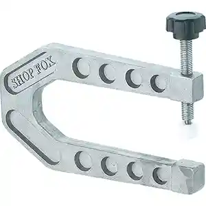 C Clamp 6 inch Deep Throat Reach 1-1/2" Cast Aluminum Shop Fox D2804