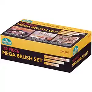 Woodstock 150 Pc. Mega Brush Set Foam Bristle Glue D3105