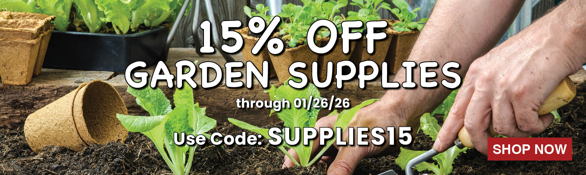 15% Off Gardening Supplies