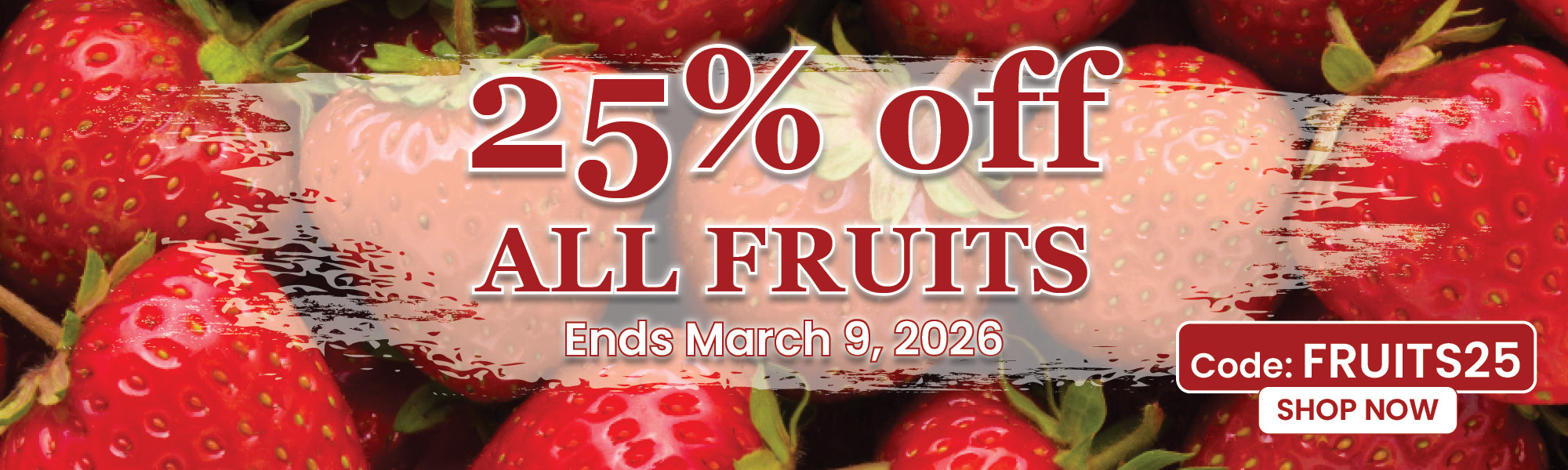 25% Off All Fruits with code FRUITS25