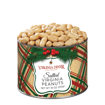 Holiday Plaid Salted Virginia Peanuts - 36 oz.