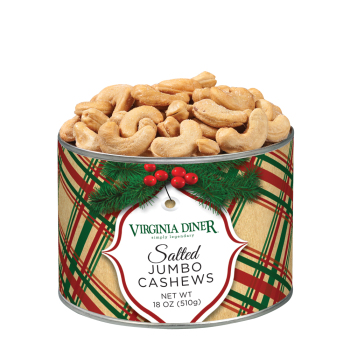 Holiday Plaid Salted Jumbo Cashews