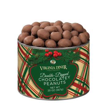 Holiday Plaid Double-Dipped Chocolate Covered Peanuts