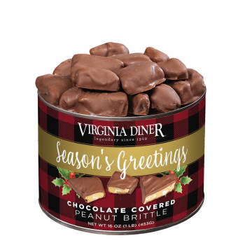 16 oz. Holiday Plaid Chocolate Peanut Brittle