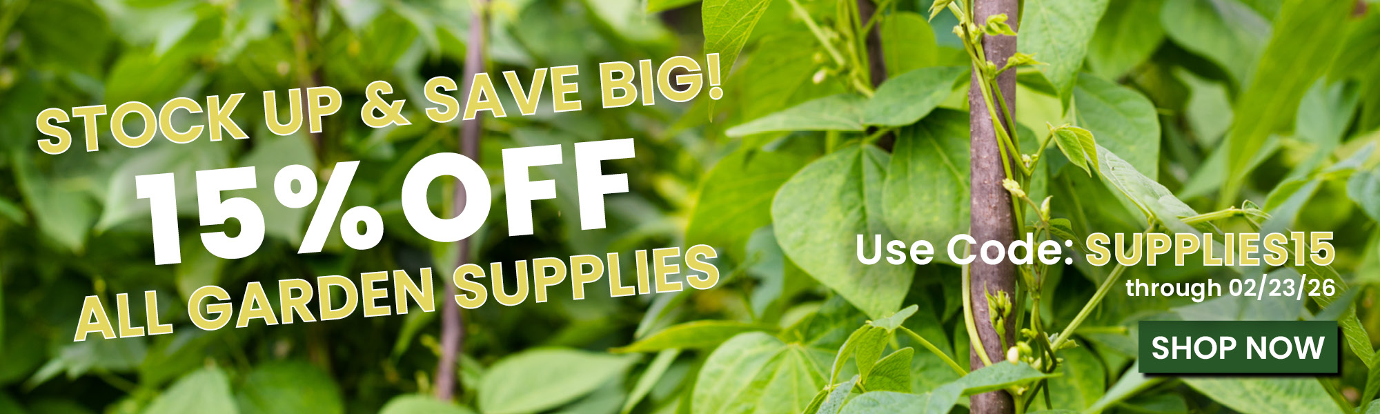 15% Off Garden Supplies