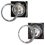 Chrome Headlight Rings, 66-77 Bronco, pair