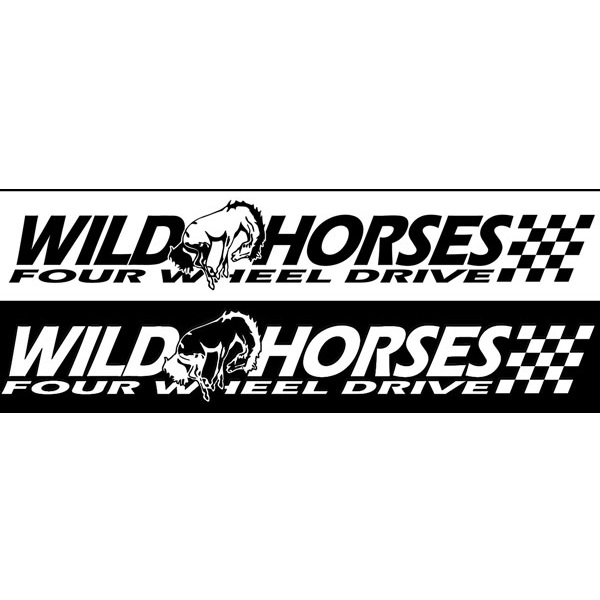 Medium Wild Horses Fender Sticker, 28 x 4