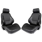 Procar Rally Seats PAIR Black Leather with Sliders