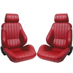 Procar Rally Seats PAIR Red Vinyl with Sliders