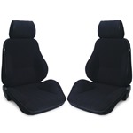 Procar Rally Seats PAIR Black Velour with Sliders