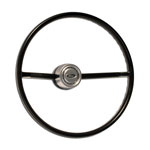 Steering Wheel With Satin Horn Button Kit 66-73