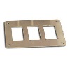 Brushed Stainless Rocker Switch Panel (3 Switches) - Panel Only