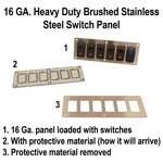 Brushed Stainless Rocker Switch Panel (6 Switches)