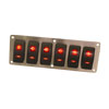 Brushed Stainless Steel 6 Switch Panel - Panel & 6  ON/OFF Switches