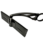Black 9" Wide Panoramic Rearview Mirror & Clamp, 6" Extended Arm