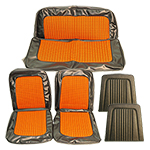 Houndstooth Seat Upholstery Covers, Orange & Black, 68-77 Bronco