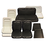 Seat Upholstery Set Front and Rear Black 68-77 Bronco