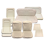 Parchment Seat Upholstery Set w/Foam, Front & Rear, 68-77 Bronco