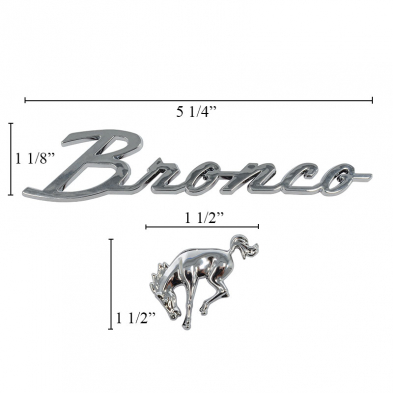 Chrome Bronco Script Emblem Set Peel & Stick