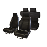 WH Full Reclining Seat Set with Rear Bench Seat in Black Vinyl