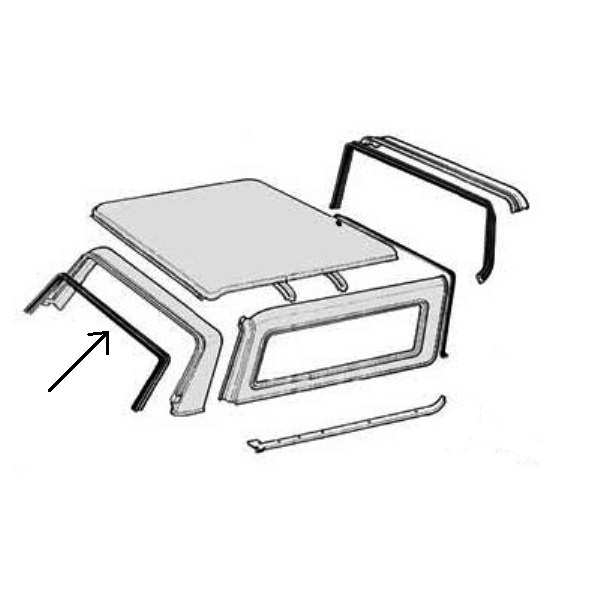 Back Window Upper Glass Run Seal 78-79