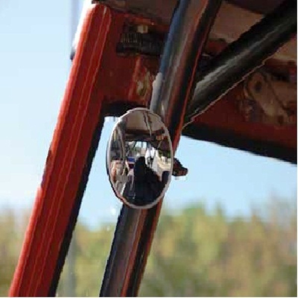 3-inch Round Roll Bar Mounted Mirror, Standard Clamp