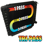 Tri-Pass 4-core Radiator, HD Staggered Cores, 66-77 Bronco, USA Made