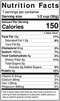 Pistachios Nutrition Label