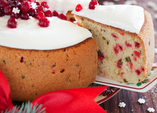 Holiday Pistachio and Cranberry Pound Cake 