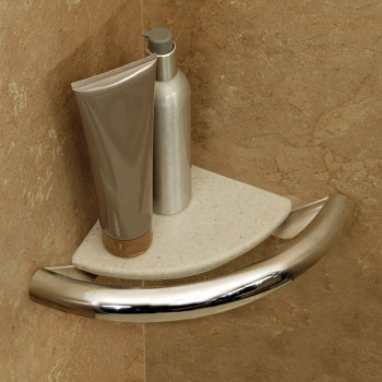 Invisia Bath Corner Shelf-Support Rail- Chrome