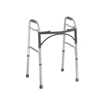 Deluxe Folding Walker - Two Button - Adult - Grey