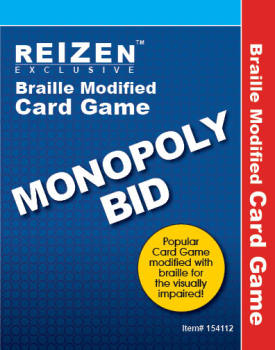 Braille Monopoly Bid Playing Cards
