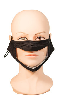 Black Face Mask with Wide Clear Window