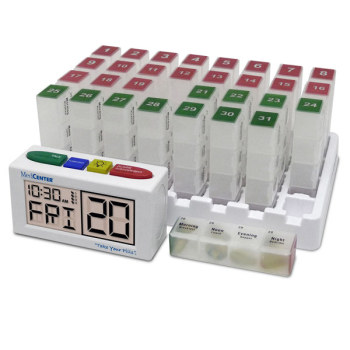 Talking Monthly Medication Organizer Alarm- Low Profile