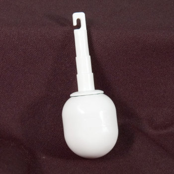 Bulldog Hook Type Rolling Cane Tip- White - Large