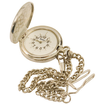 Reizen Chrome Braille Pocket Watch with 12-inch chain Reizen Chrome Braille Pocket Watch with 12-inch chain