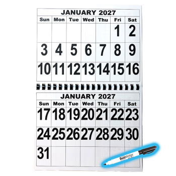 2027 Giant Print Date Calendar W/Pen 8 1/2 X 11