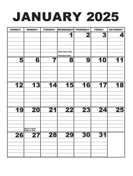 Giant Appointment Calendar 2025