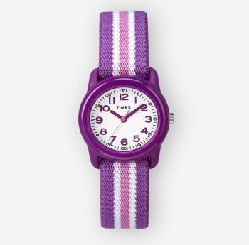 TIMEX TIME MACHINES 29mm Purple Stripe Elastic Fabric Kids Watch