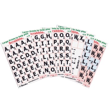 Large Print Scrabble Tile Overlays - Black on White