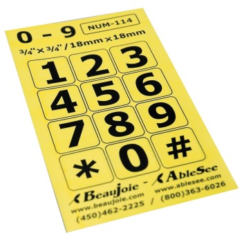 Telephone Stickers - Black on Yellow - Numbers Only