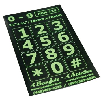 Telephone Stickers - Green on Black - Numbers Only