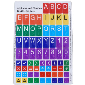 Alphabet and Number Braille Stickers