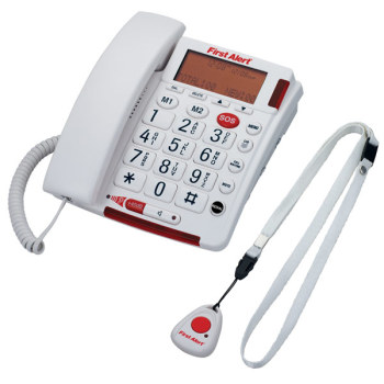 First Alert Big Button Telephone with Emergency Key and Remote Pendant