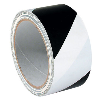 Striped Warning Tape - White and Black Stripe