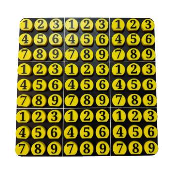 Sudoku Puzzle low vision Game with Board Yellow and Black numbers